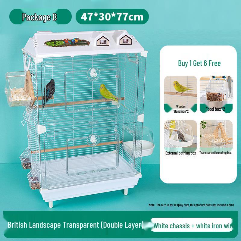 ClearView Zier Vogelkäfig für Finken und Wellensittiche - Großes Villen Design