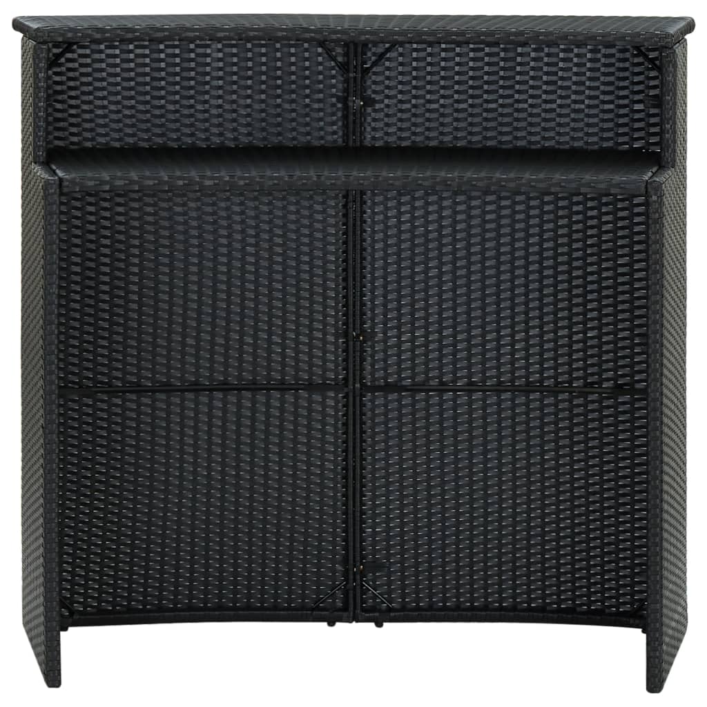 Outdoor Bar Table Black 120 x 55 x 110 cm Poly Rattan