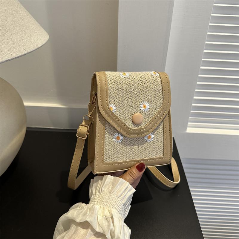 Trendy Korean Womens Small Crossbody Bag New 2023 Canvas Floral Phone Bag StyleB