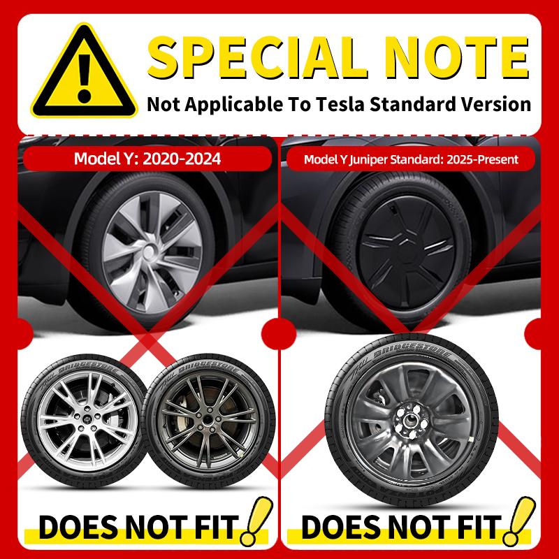 4PCS for New Model Y 2025-2026 Juniper 20 Inch 4PCS Turbine Style Black Hubcap Rim Cover Hub Cap Wheel Cap for Tesla