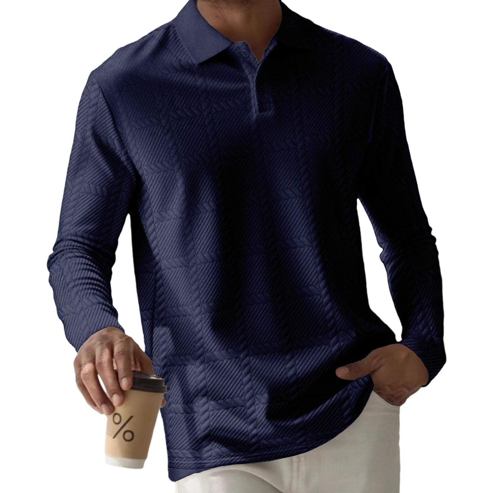 

Мужская Повседневная Модная Монохромная Рубашка Верхняя одежда M тёмно-синий