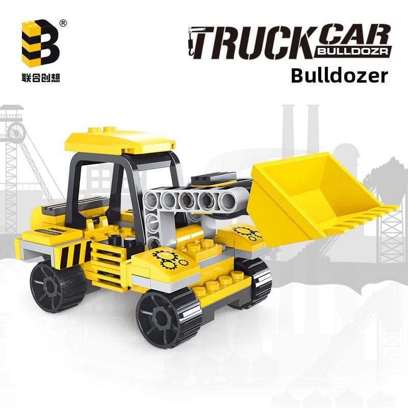 Bulldozer Engineering Urban Assembly Building Block Kid Toys Ornament Model