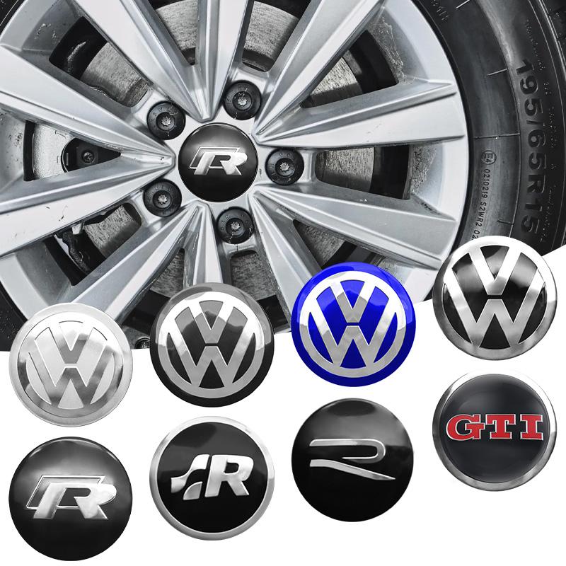 4Pcs 56mm 60mm 65mm Aluminum Car Wheel Center Hub Cap Sticker Logo For Volkswagen R-Line Polo Golf Passat Scirocco VW GTI Emblem   BG3
