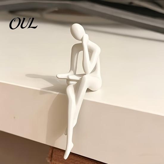 Abstract Line Art Sculpture 3D Printed Thinker Figurines Ornaments, Minimalist Sculptures for Home Office Bookcase Decor, Nordic Style Literary Gifts