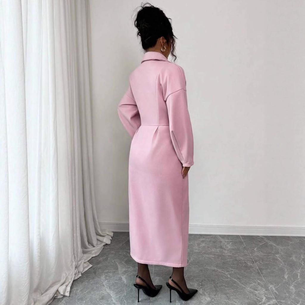 2025 Cross-border European and American Autumn New Cardigan Temperament Trench Coat Long Waist Fairy Hip Wrap Fashion Women's Clothing