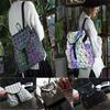 Premium Quality Geometric Lattice Sequins Backpack Large Fashionable Schoolbag