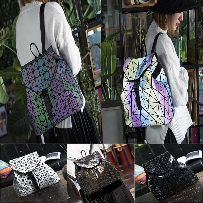 Premium Quality Geometric Lattice Sequins Backpack Large Fashionable Schoolbag