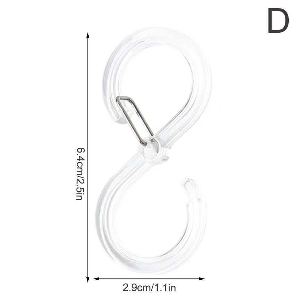 8pcs S-shaped Hooks With Buckle Organizer S Windproof Hook Lock Hook Plastic HOME