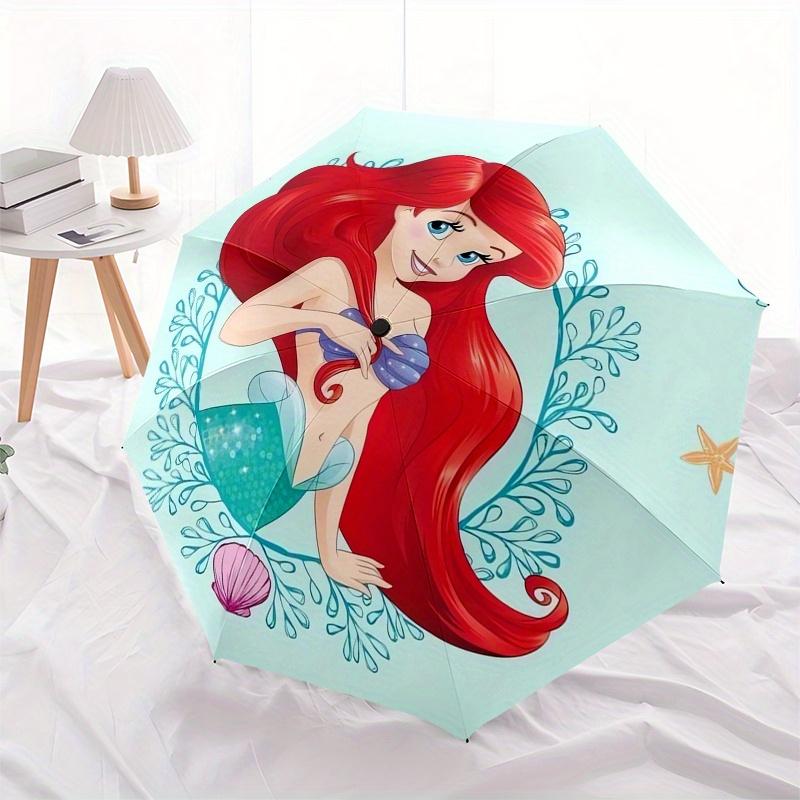 Mermaid,Ariel Automatic Opening and Closing Umbrella - 8-rib Reinforced Folding Design, Lightweight and Portable, Suitable for Daily Busines