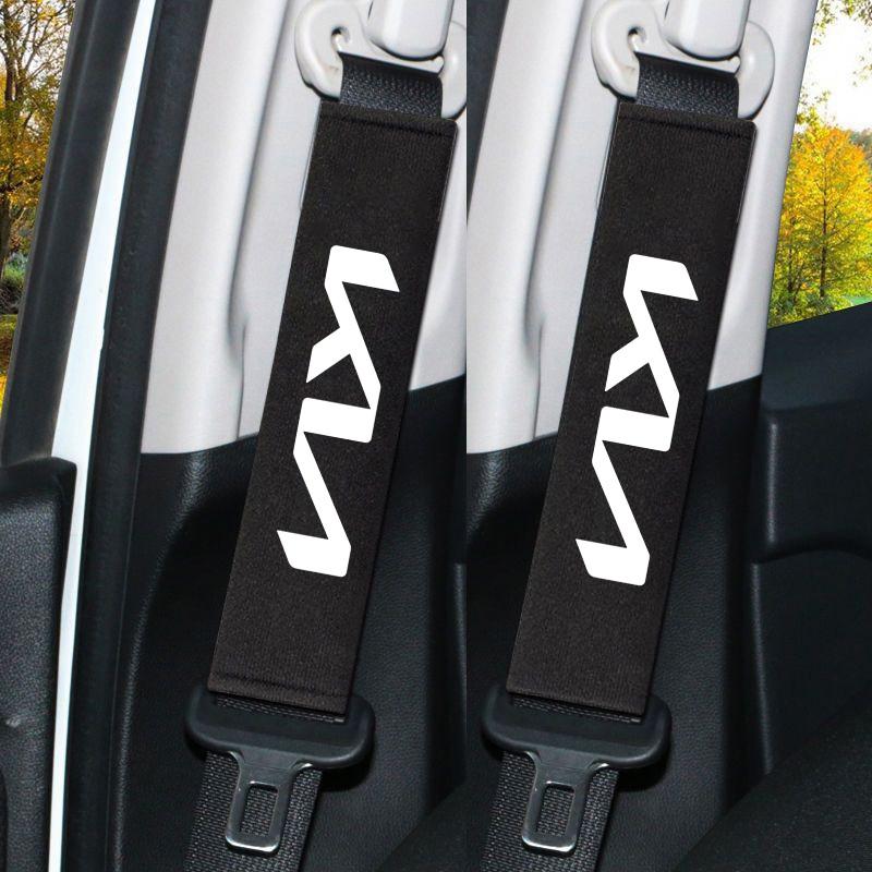 Car Logo 2Pcs Cotton Headrest Cover Protective Shoulders Auto Accessories For KIA Ceed Sorento K3 Rio Sportage Soul Picanto