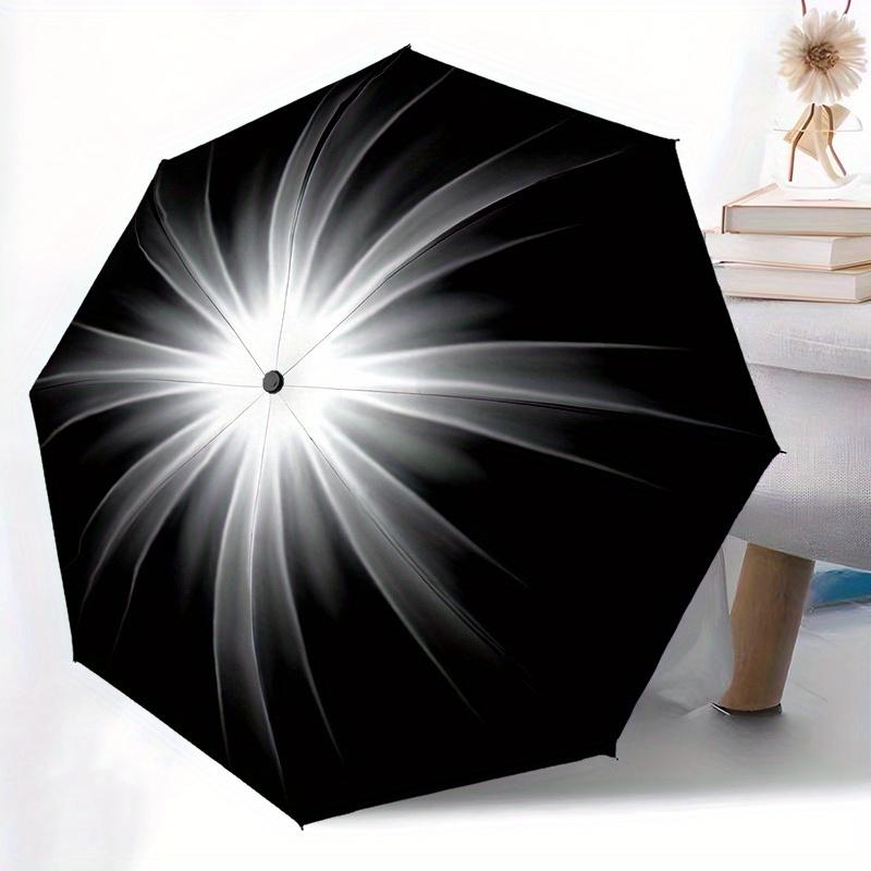 

1pc Lightburst Automatic Umbrella - 8-Rib Foldable Design, Outdoor Adventures, and Family Celebrations, Durable Canopy Materia