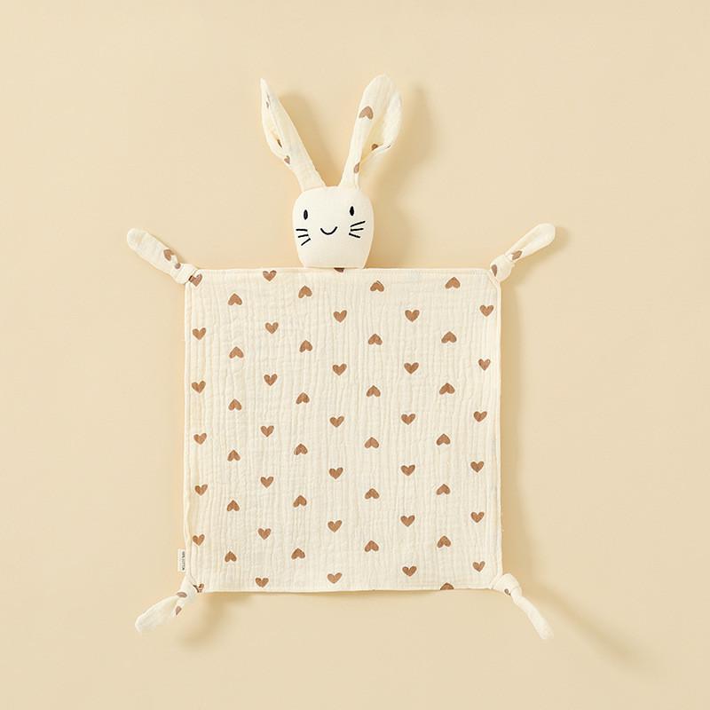 Baby Animal Cotton Swaddle With Plush Rabbit Toy For Sleep And Comfort