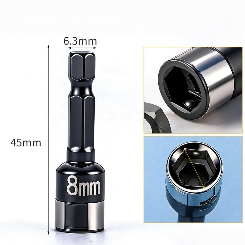 2/4 Stück Metall Schlagschrauber Steckschlüssel Adapter Bohrmaschinen Umwandler Schnellwechsel-Stecknuss 8mm Sechskant Ratsche Hülse