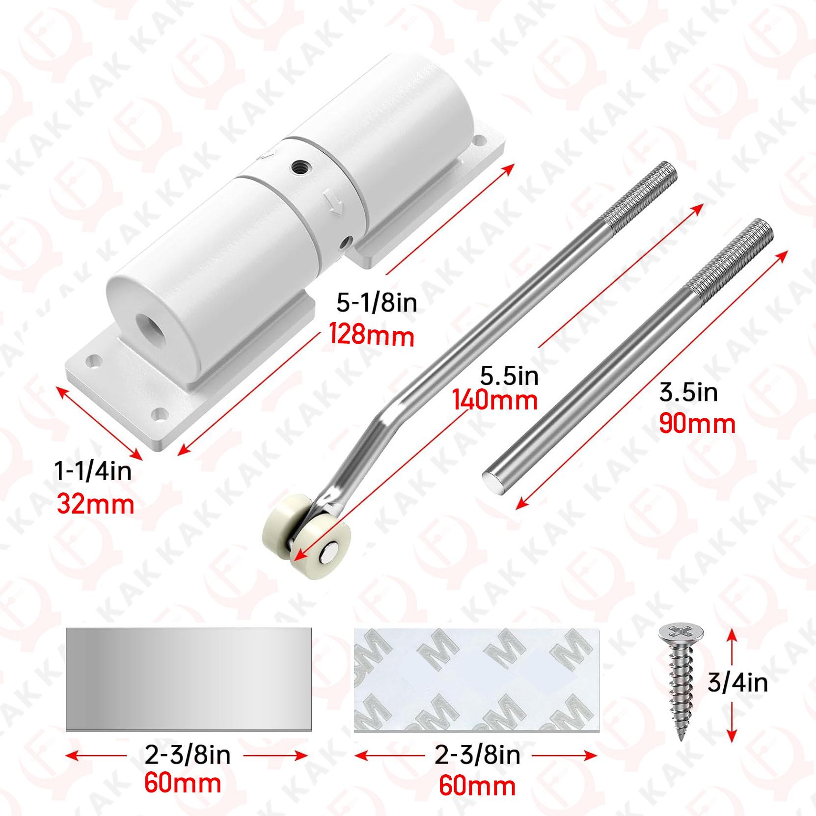 

KAK Automatic Door Closer Adjustable 30KG Soft Closing Spring Door Closer Device Hydraulic Buffer Mute Door Hardware білий