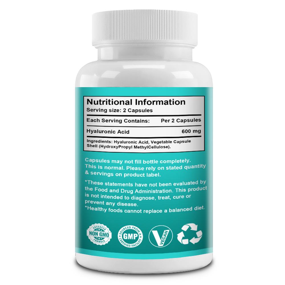 Hyaluronsäure 600 mg, Kapselhülle pflanzlich, 120 Kapseln pro Flasche