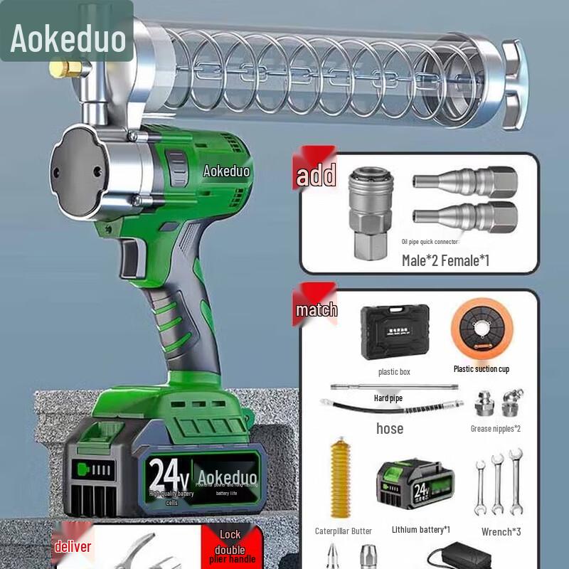 Aokedu 24V Electric Grease Gun & Accessories