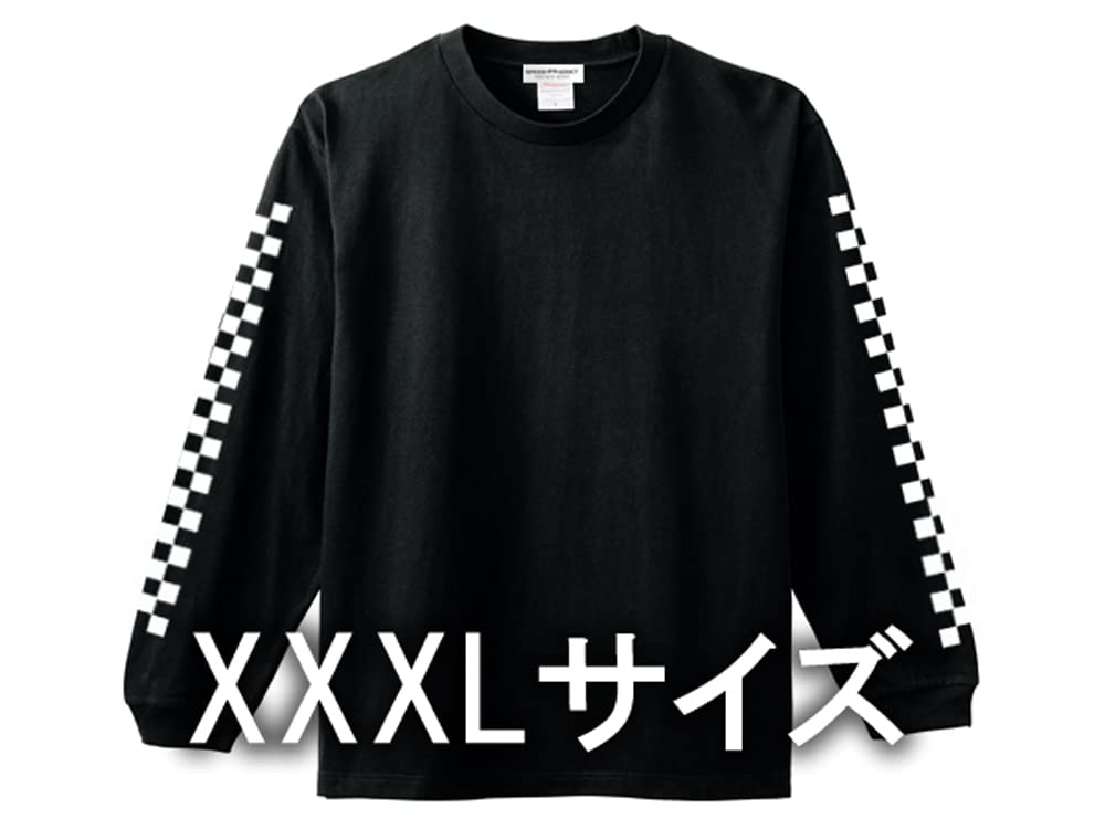 [SPEED ADDICT] XXXL Checkered Long Sleeve T-shirt (3XL Checkered Long Sleeve T-shirt) Black
