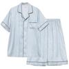 Long Sleeve Silk Pajamas Set Men Women Soft Thin Loungewear Plus Size Sleepwear