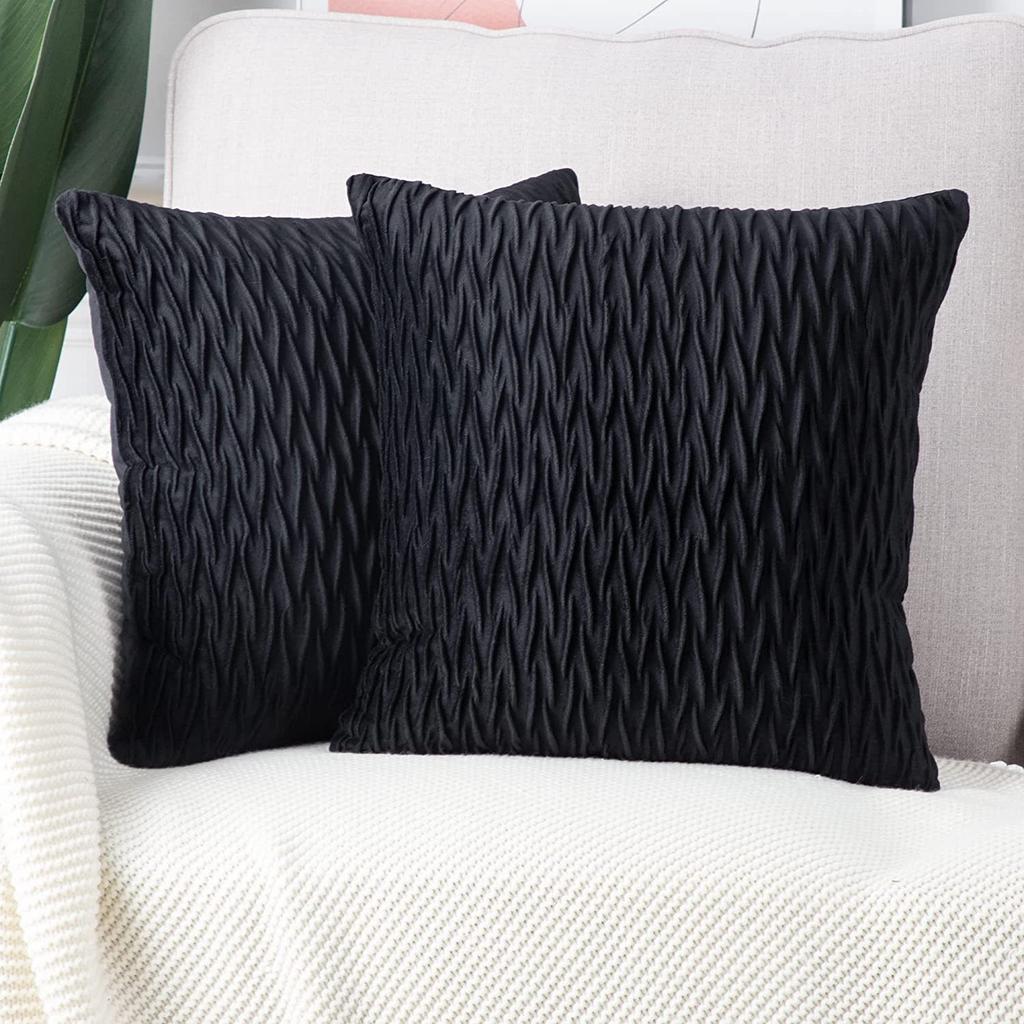 Kissenbezug für Sofa im leichten Luxusstil, einfarbig, nordisch, Ins-Kissenbezug, Samt, plissiert, gestreiftes Kissen