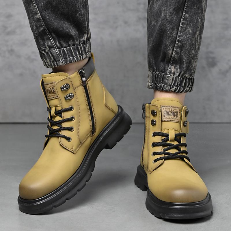 Fashion Men's Outdoor Autumn and Winter Boots Fashion Designer Style Work and Office Business High Quality Street Walking Shoes Hot