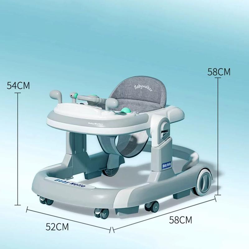 2 In 1 Baby Walker Toddler Baby Push Walker Removable Feeding Tray And Music Tray Foldable Walker Child Handcart Anti Rollover