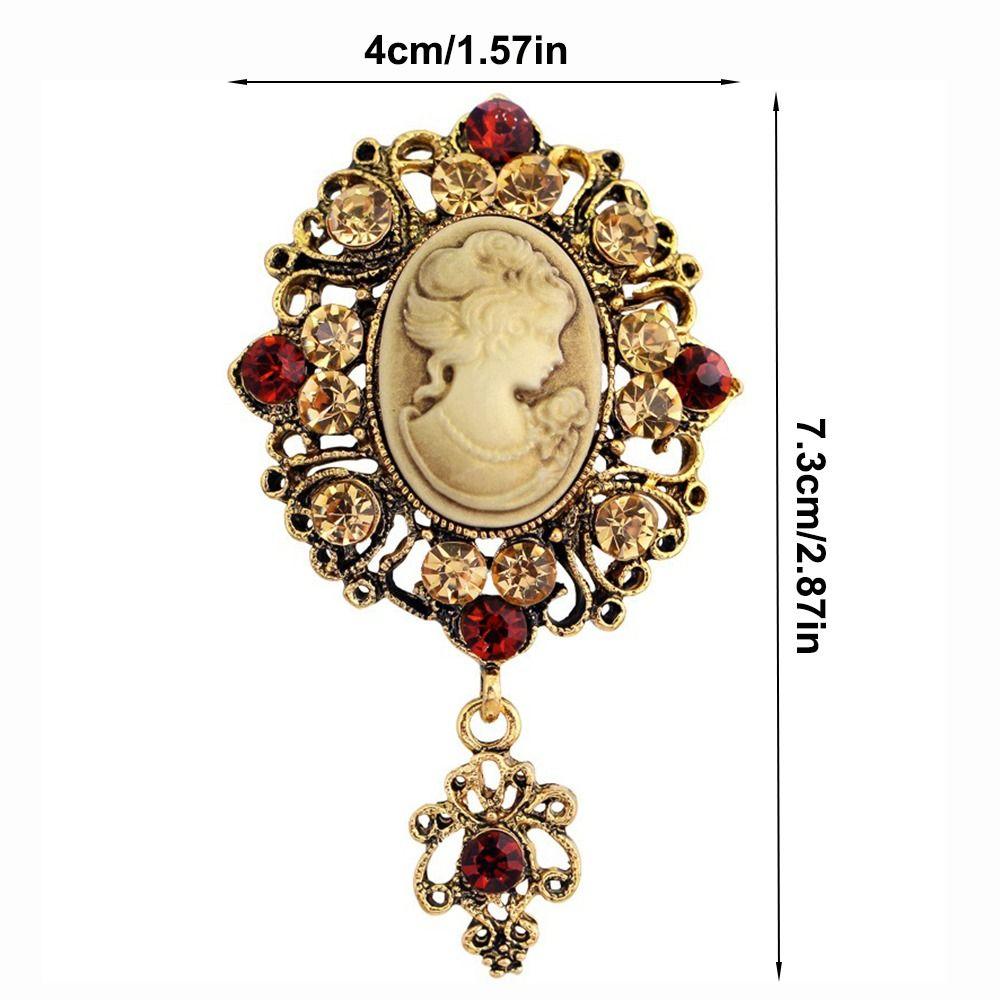 Head Design Crystal Rhinestones Brooches Vintage Style Gothic Brooches Women's Accessories