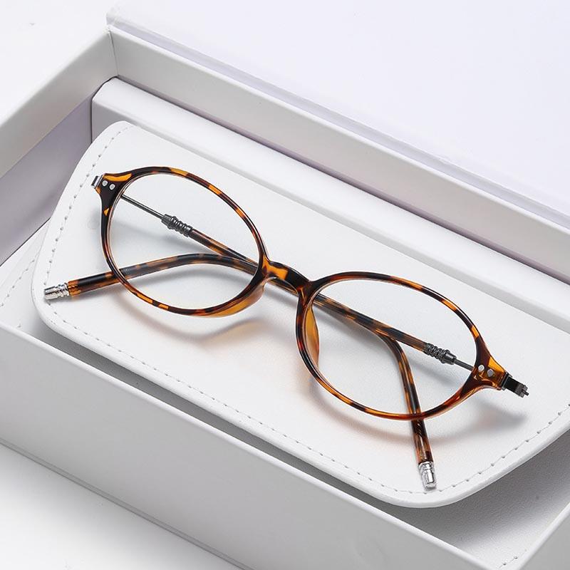 Korean Style Small Oval Frame Anti-Blue Light Reading Glasses Fashionable Women High Definition Comfort No Diopter Eyewear