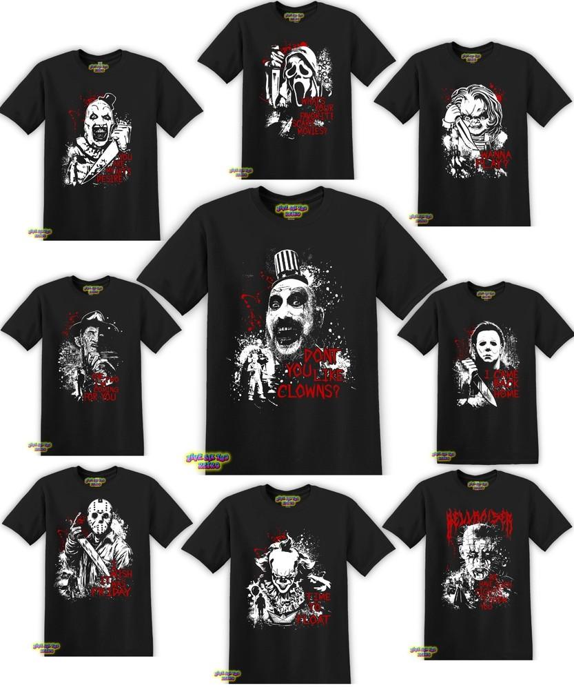 

Captain Spaulding Jason Art The Clown Myers Ghostface Horror TShirt S3XL Unisex T-Shirt XXL