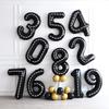 1pcs 40inch imitation American black and white striped line racing theme large digital white digital party decoration big number