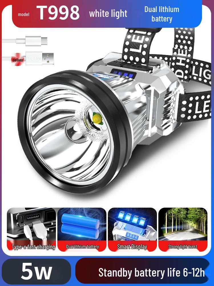 Rechargeable Waterproof High-Brightness Headlamp with Long-Range and Ultra-Long Battery Life for Outdoor Night Fishing