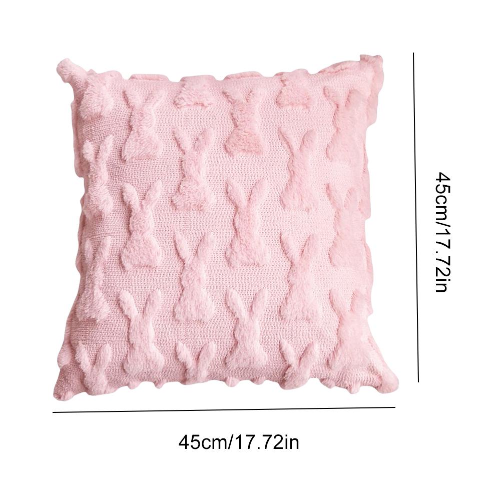 Easter Bunny Pillow Cover 45x45cm Plush Rabbit Pillow Case Happy Easter Decoration Pillowcase for Home Decor Sofa Cushion Cover