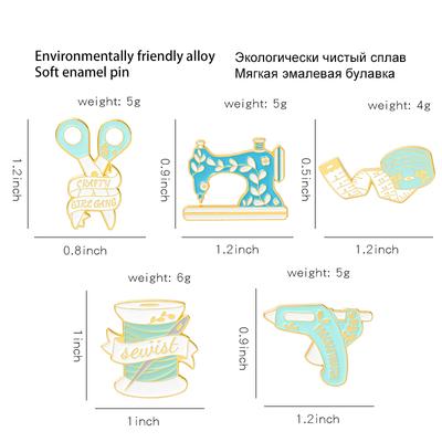 Épingles en Émail Couture Mode Ciseaux Machine Mètre Ruban Série Féministe Broche Badge de Revers Sac Pour Femmes Bijoux Artisanaux Cadeau