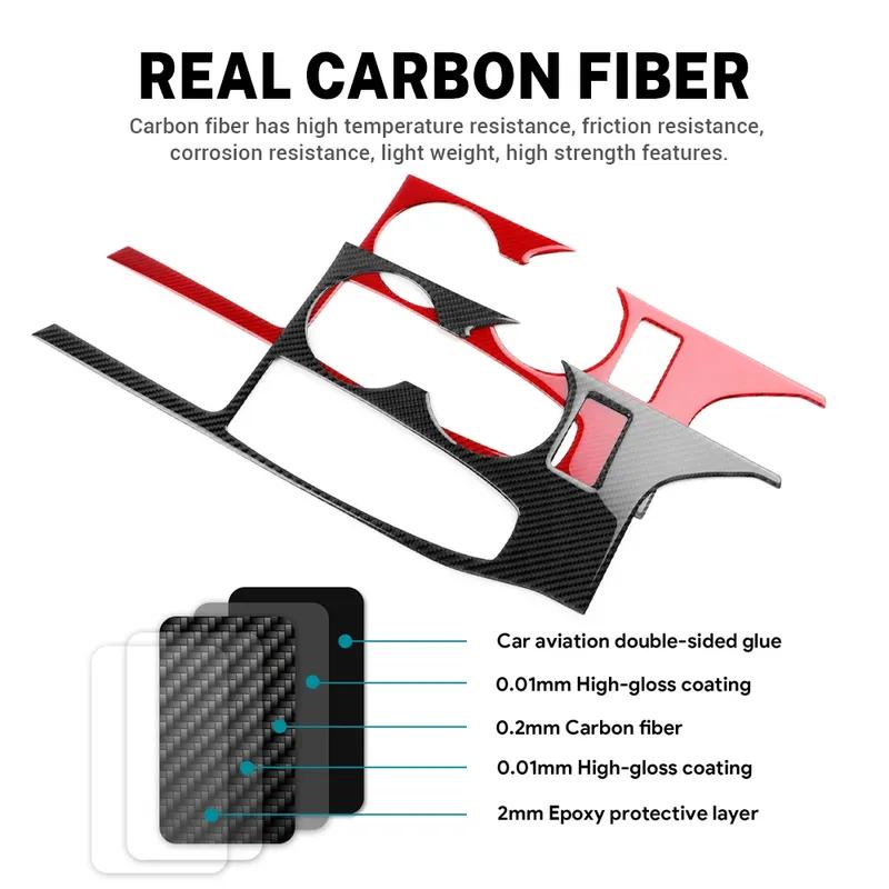 Real Soft Carbon Fiber Sticker For Toyota Camry 2018      2024 LHD Car Gear Shift Panel Interior Accessories