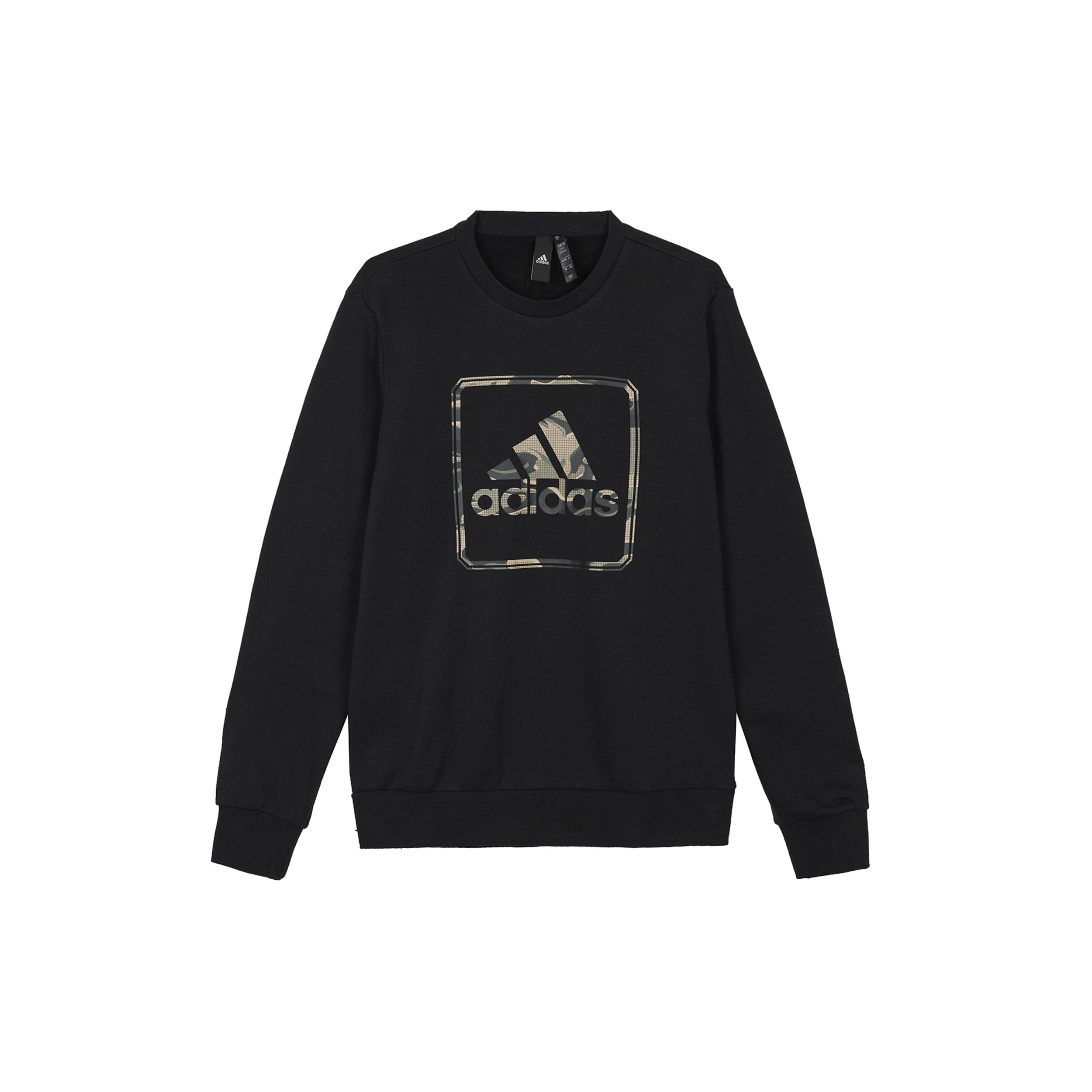 adidas MH Gfx Ft Bos Round Neck Logo Sports Black Men s GM4477 S