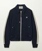 Satur Lawton Waffle Collar Track Zip-Up Jacket Navy