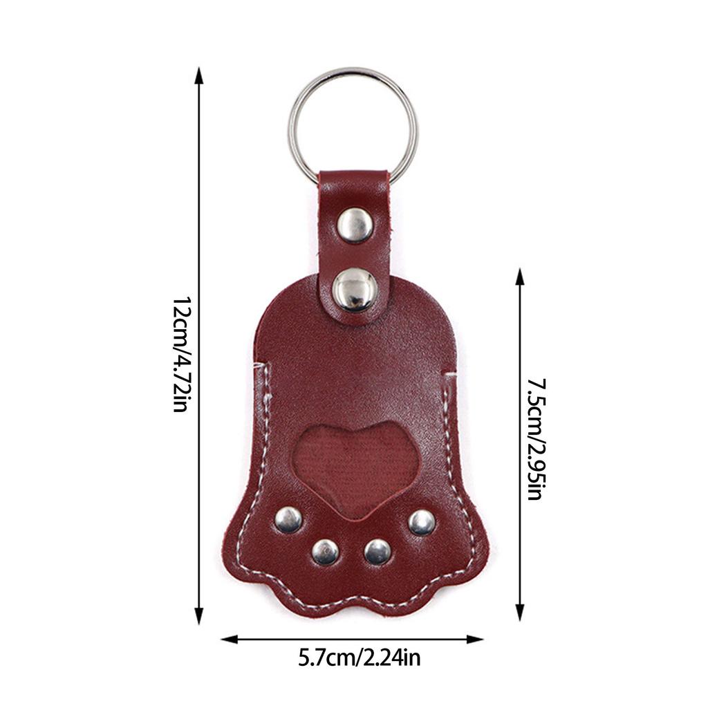 PU Leather Pet Hair Memorial Keychain With Secure Storage Pouch For Cats Dogs Souvenir Personalised Animal Furs Holder