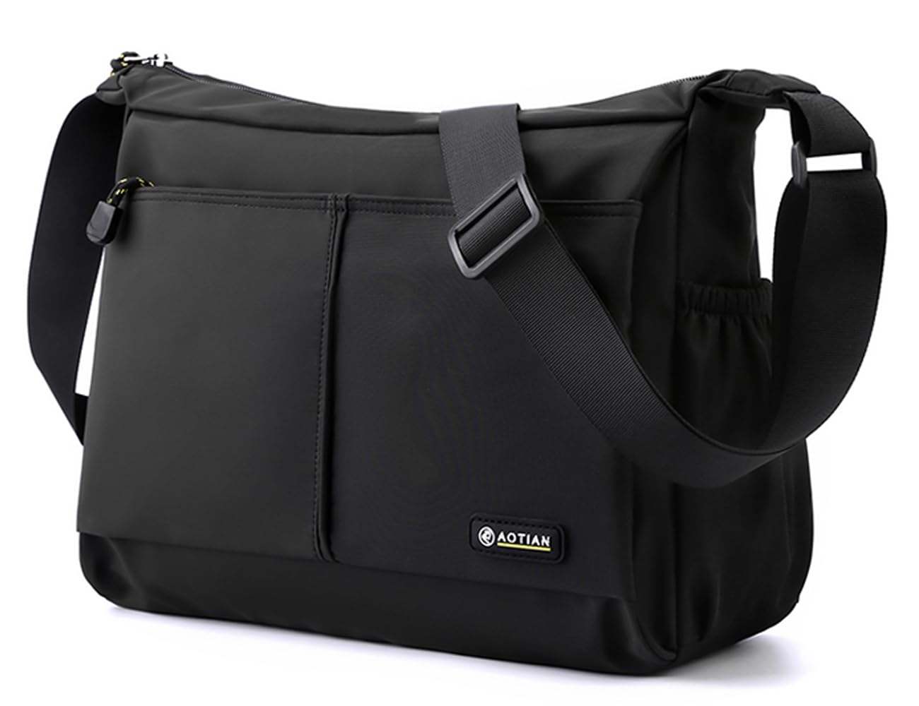 

Manukori Nylon Shoulder Bag with Multiple Large Perfect for Everyday Crossbody or Horizontal Perfect for Commuting and School Men s Pockets, Capacity, чорний