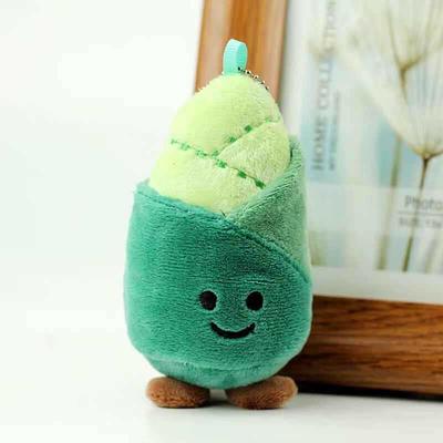 Cartoon Vegetable Farm Plush Keychain Creative Simulation Corn Doll Ornament 4-inch Clip Doll