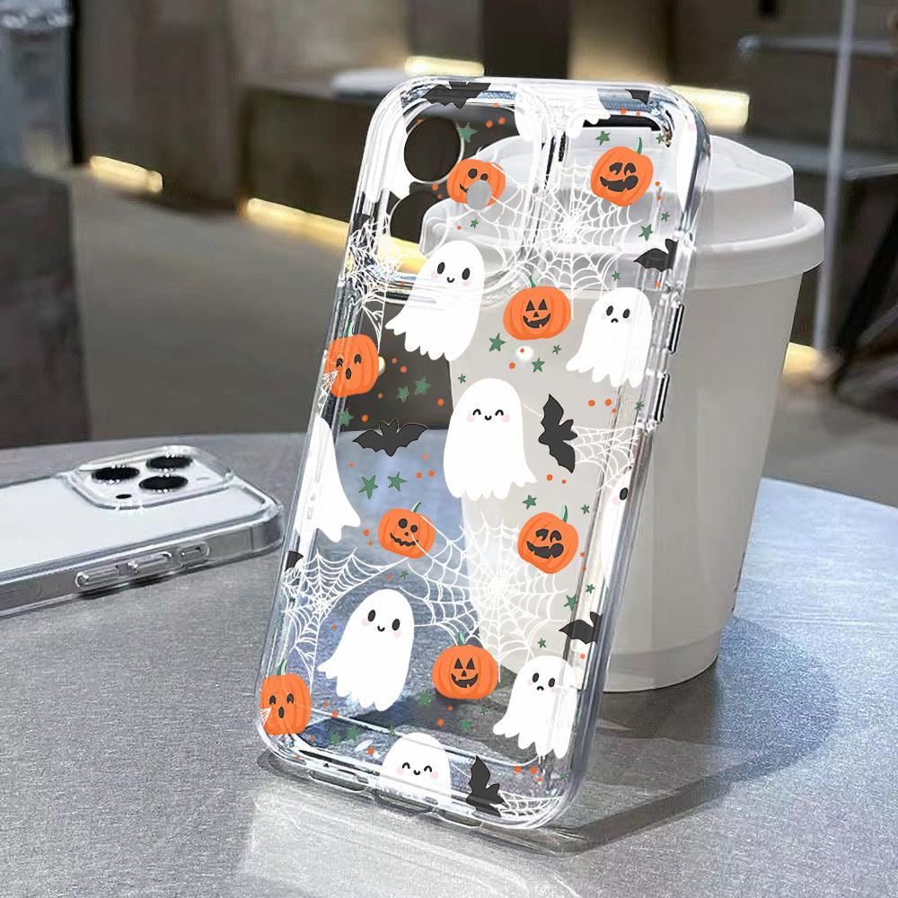 Halloween pumpkin for iPhone17promax space phone soft case 14/13 transparent 15 advanced x anti-drop