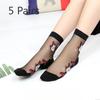 5 Pairs of Light and Breathable Cartoon Bear Mid Calf Socks for Women In Spring and Summer