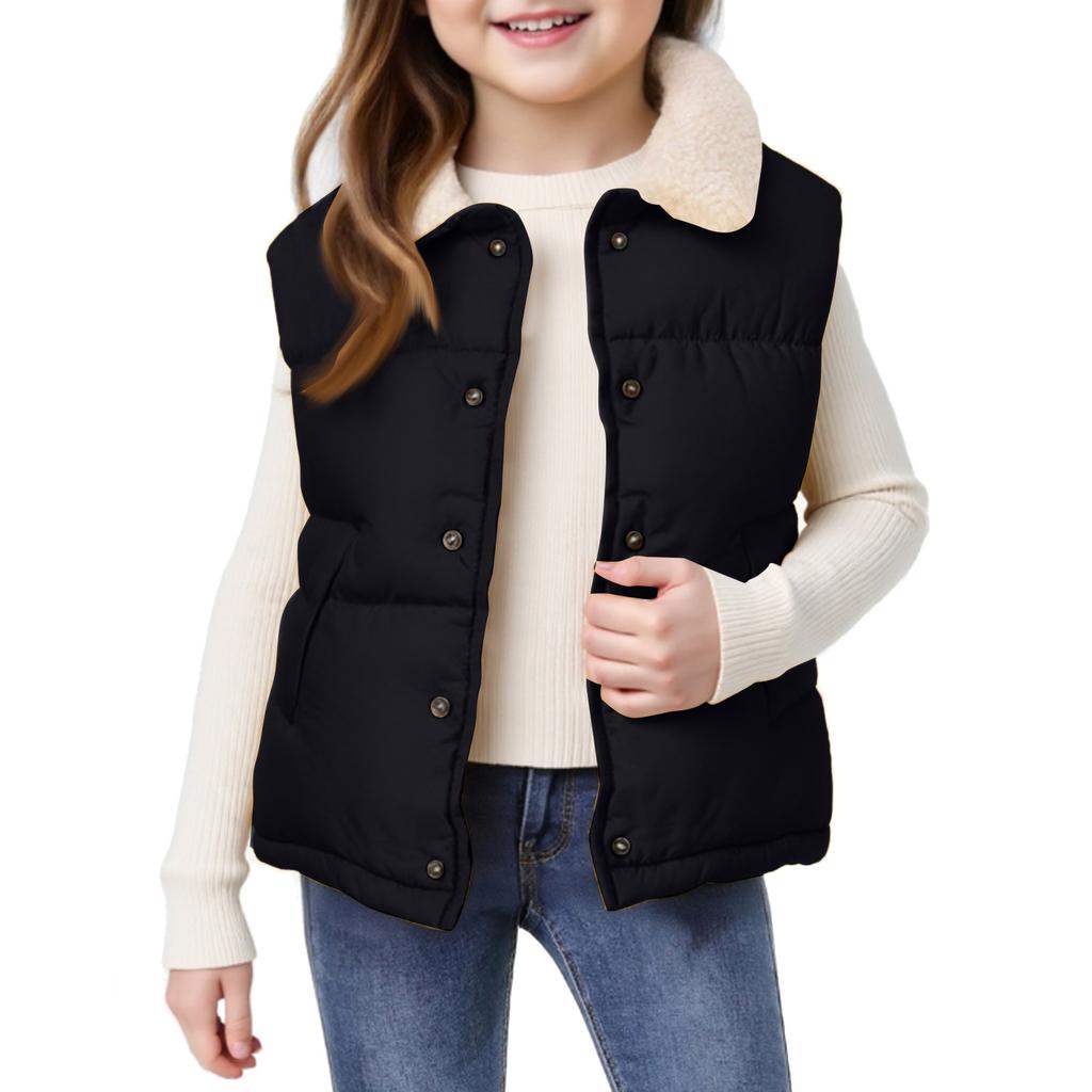 Kids' Stand Collar Vest - Solid Color Sleeveless