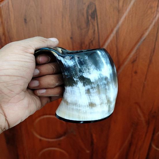 Conjunto de 6 Copos de Chifre Viking Autênticos para Beber Cerveja Copos de Chifre Artesanais para Cerveja Canecas Cinza