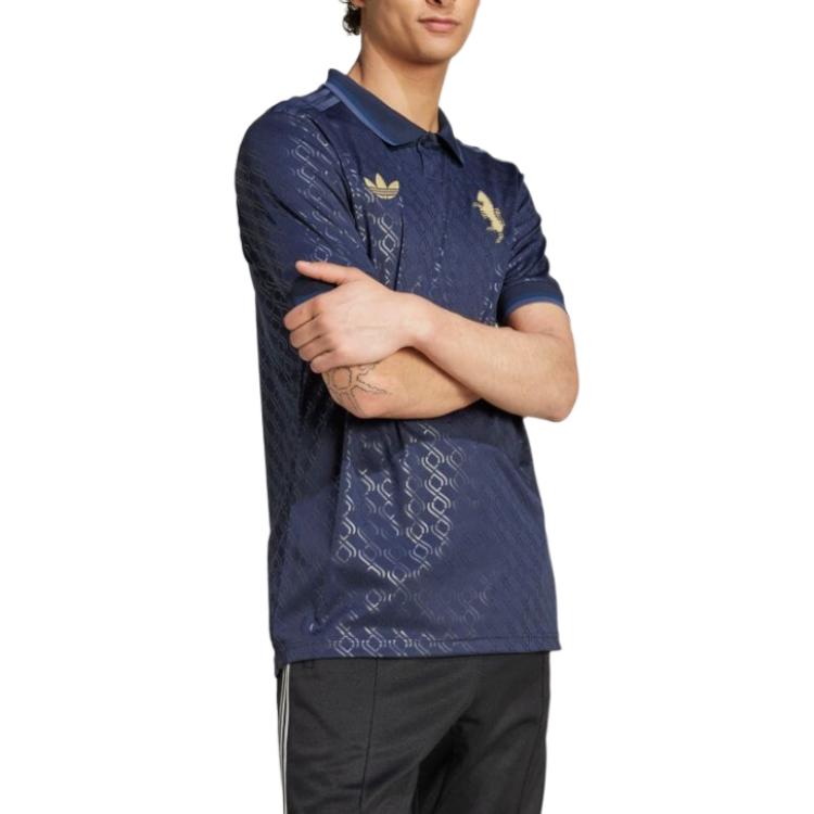 adidas Originale SS24 24/25 Drittes Trikot Juventus Serie Freizeit Sport Buchstabe Kurzarm Fußballtrikot Herren Oberteile Legendary-Ink IY5244