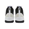 Puma REBOUND Future Evo Tissu de Base Cuir Mi-haut Rétro Chaussures de Basketball Unisexe Noir Blanc 386379-01