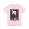 Gothic Skull T-Shirt Dark Academia Crescent Moon Occult Lunar Botanical Skull Tee Celestial  Men Clothing
