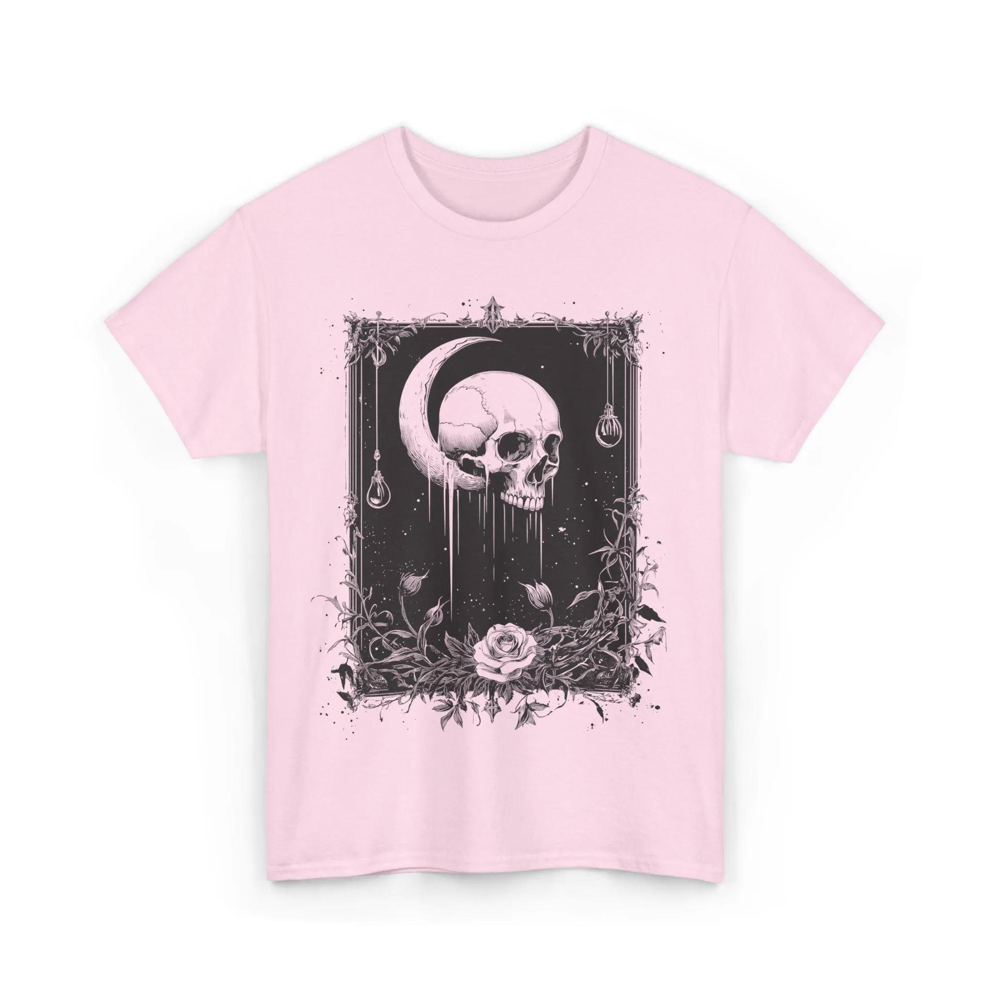 Готическая футболка с черепом Темная академия Полумесяц Оккультная Лунная Ботаническая футболка с черепом Небесная Мужская одежда Удобная S