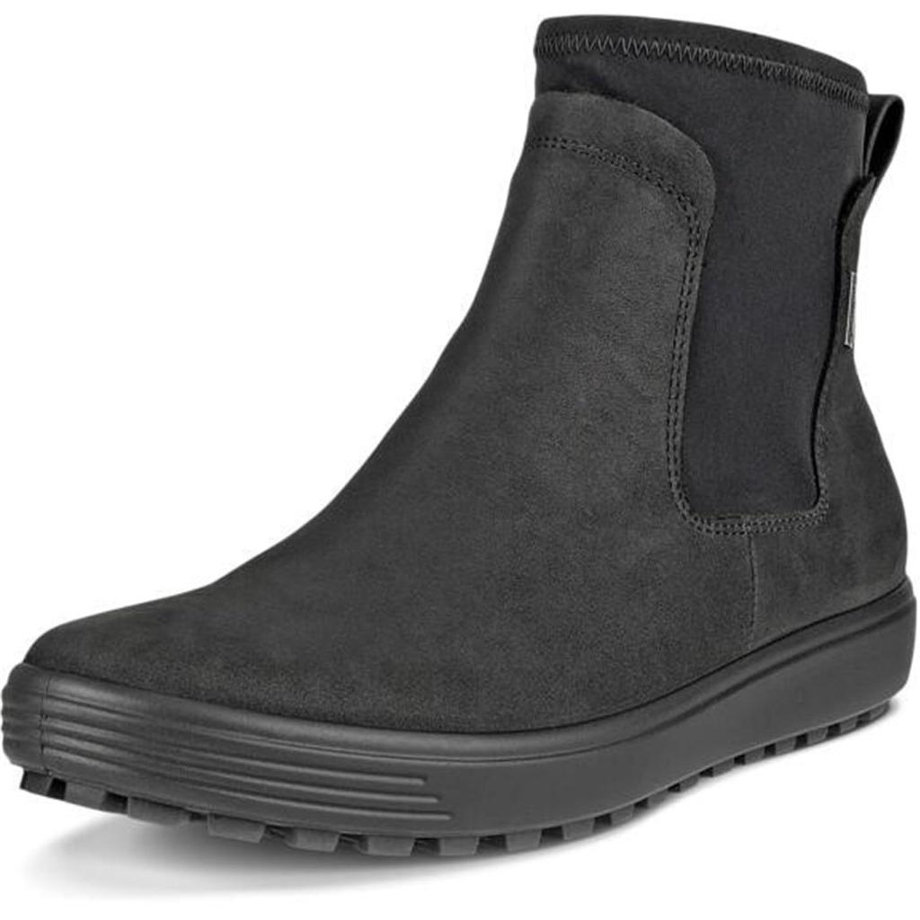 ECCO Soft 7 Tred Women's Side Gore Chelsea Boots, Genuine Leather, GORE-TEX Waterproof, Black/Black