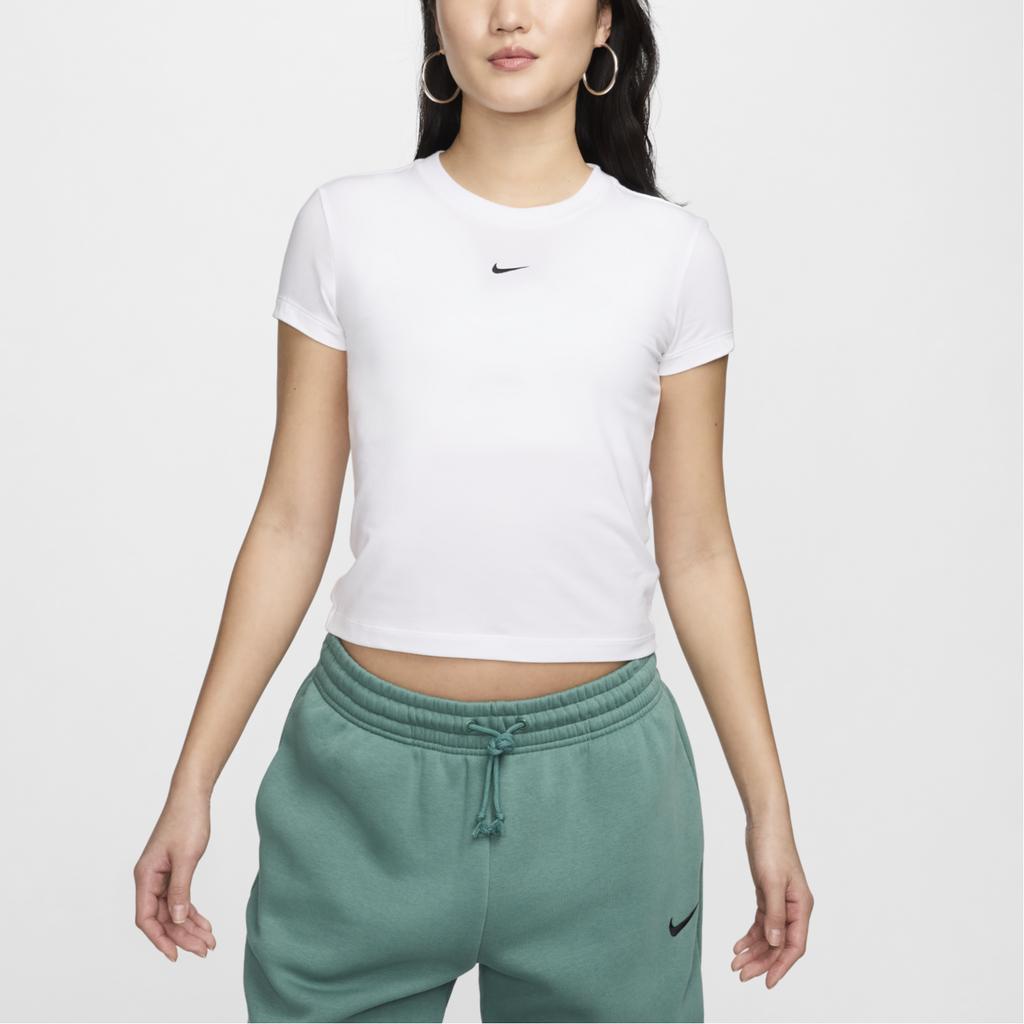 Nike Solid Color Round Neck Casual Short Sleeve T-Shirt Women Tops White FV5509-100