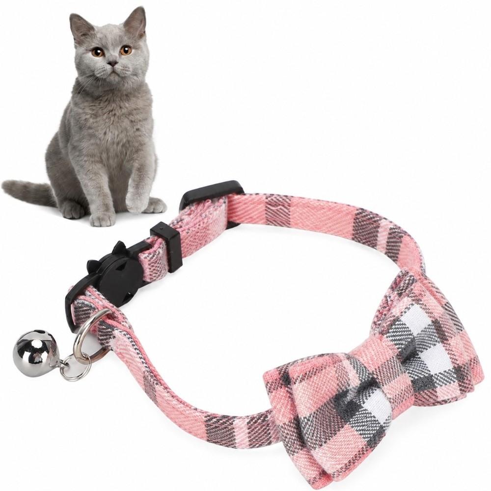 Bowknot Cat Collar Plaid Kitten Collar Decorative Bowtie Collar  Kitty