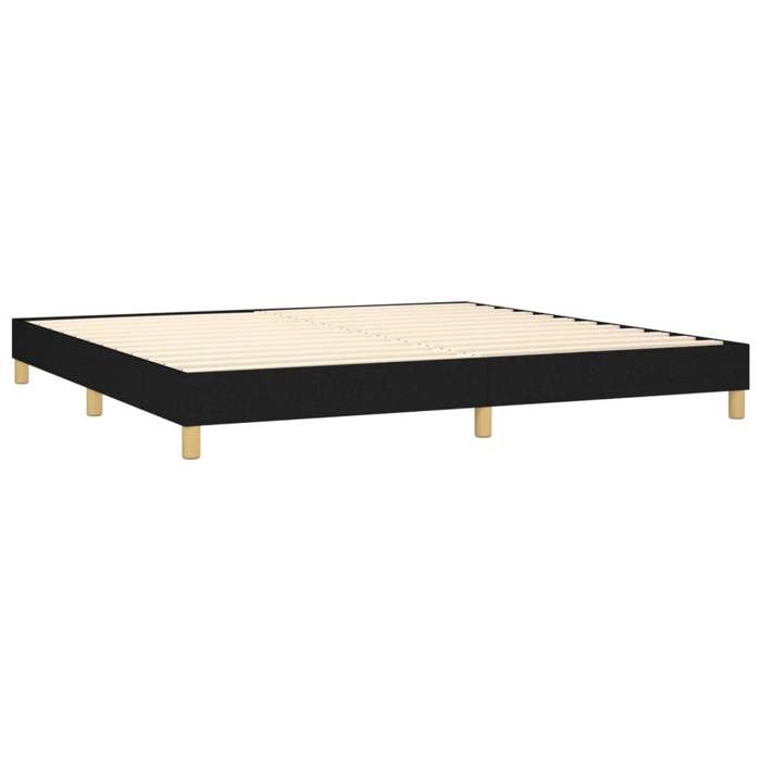 Maison Exclusive - Sommier à lattes de lit avec matelas Noir 200x200 cm Tissu